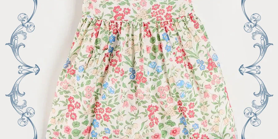 The Royal Floral Dress in Cream Made with Liberty Fabric (4-10yrs) Dresses from Pepa London US
