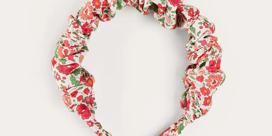 Margot Liberty Floral Scrunchie Hairband in Red HAIR ACCESSORIES from Pepa London US