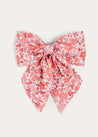 Emilia Floral Long Bow Hair Clip in Pink HAIR ACCESSORIES from Pepa London US