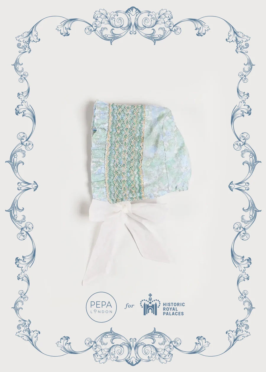 The Regency Floral Organza Bonnet in Green (S-M) PRE-ORDER Bonnets from Pepa London US