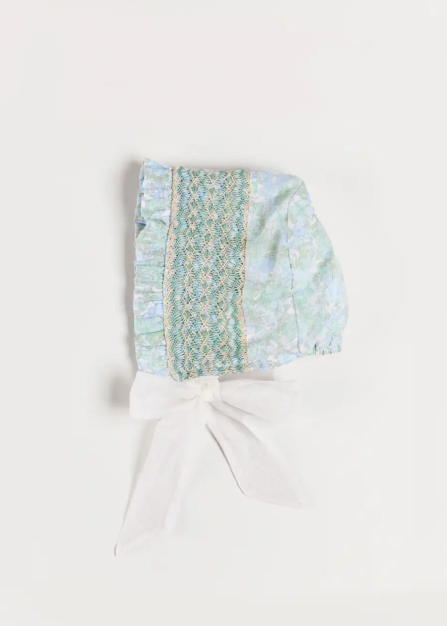 The Regency Floral Organza Bonnet in Green (S-M) PRE-ORDER Bonnets from Pepa London US