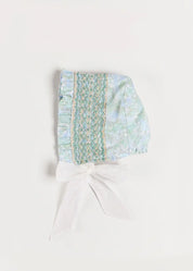 The Regency Floral Organza Bonnet in Green (S-M) PRE-ORDER Bonnets from Pepa London US