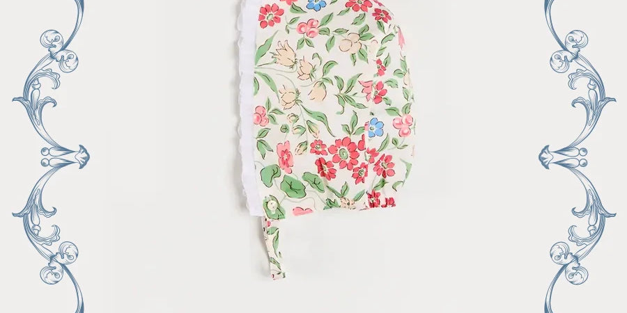 The Royal Floral Bonnet in Cream Made with Liberty Fabric (S-M) Bonnets from Pepa London US