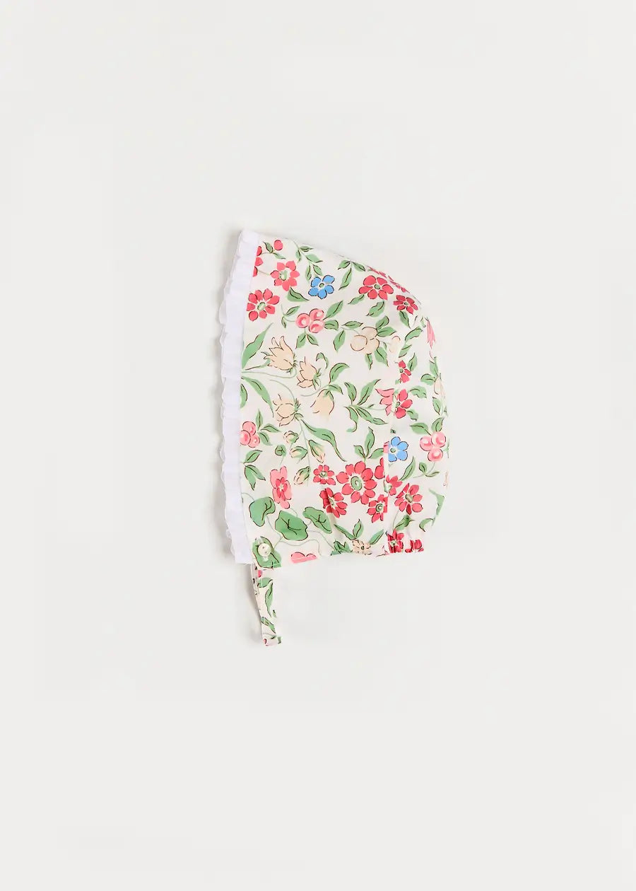 The Royal Floral Bonnet in Cream Made with Liberty Fabric (S-L) Bonnets from Pepa London US