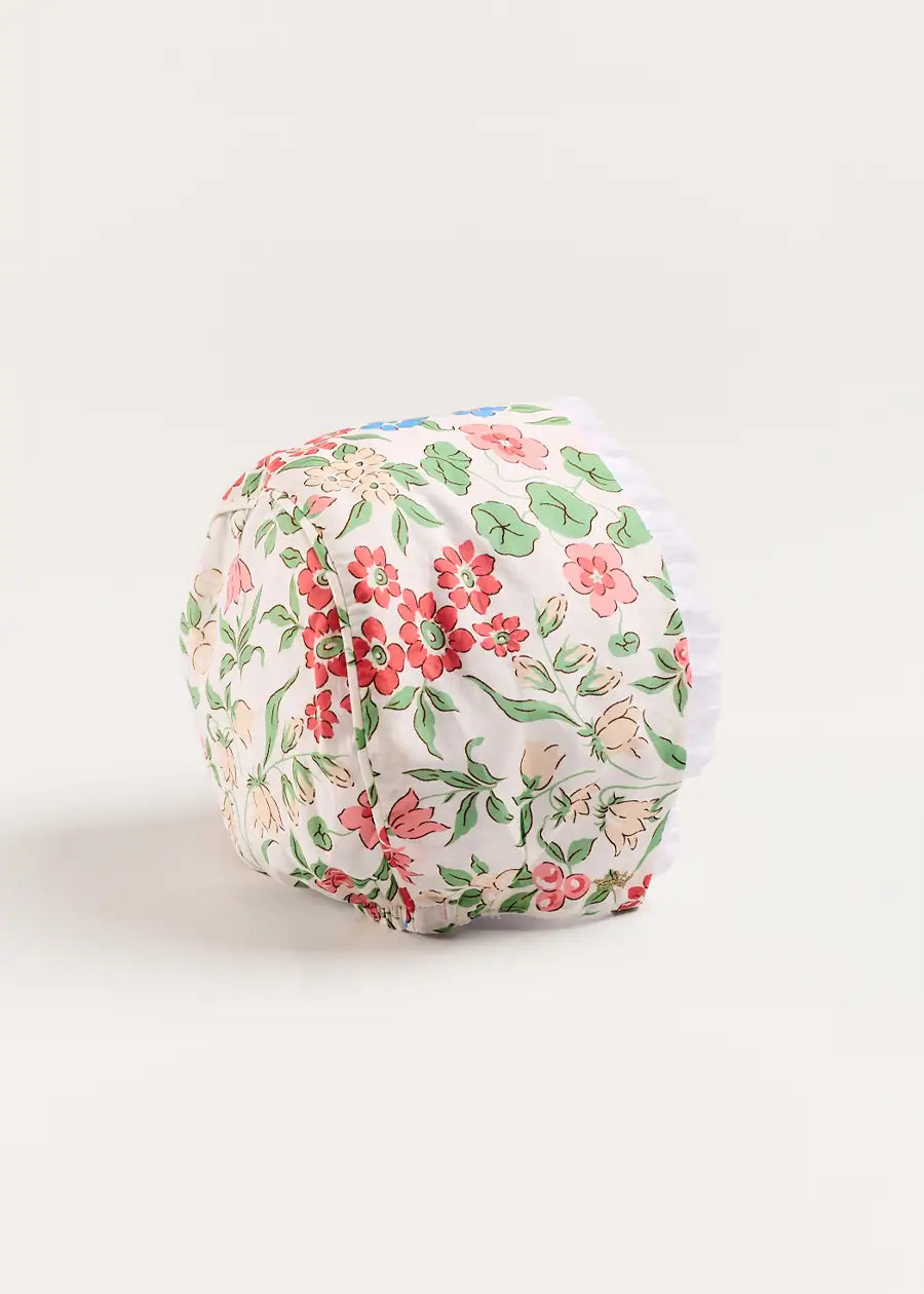 The Royal Floral Bonnet in Cream Made with Liberty Fabric (S-L) Bonnets from Pepa London US