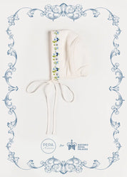 The Royal Embroidered Bonnet in White (S-M) Bonnets from Pepa London US