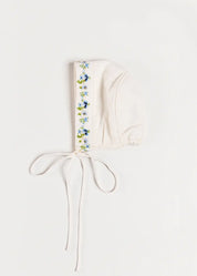 The Royal Embroidered Bonnet in White (S-M) Bonnets from Pepa London US