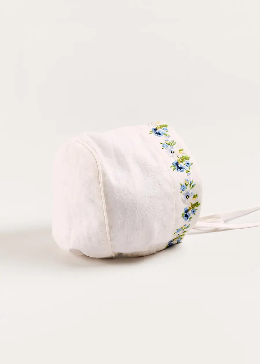 The Royal Embroidered Bonnet in White (S-M) Bonnets from Pepa London US
