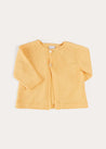 Openwork Detail Cotton Baby Cardigan in Tangerine (1-12mths) KNITWEAR from Pepa London US