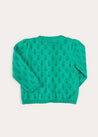 Floral Openwork Cotton Cardigan in Green (2-10yrs) KNITWEAR from Pepa London US