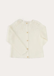 Openwork Cotton Cardigan in Cream (6mths-10yrs) KNITWEAR from Pepa London US