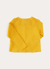 Openwork Cotton Cardigan in Mustard (12mths-10yrs) KNITWEAR from Pepa London US