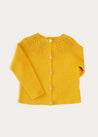 Openwork Cotton Cardigan in Mustard (12mths-10yrs) KNITWEAR from Pepa London US