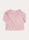 Openwork Cotton Cardigan in Pink (6mths-10yrs) KNITWEAR from Pepa London US