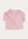 Openwork Cotton Cardigan in Pink (6mths-10yrs) KNITWEAR from Pepa London US