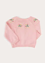 Strawberry Embroidery Cardigan in Pink (12mths-6yrs) KNITWEAR from Pepa London US