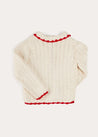 Cherry Motif Crochet Cardigan in Beige (2-10yrs) KNITWEAR from Pepa London US