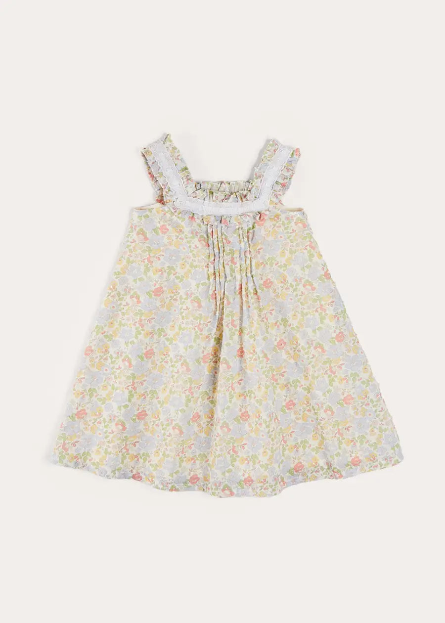 Clara Floral Frill Trim Night Dress in Green (18mths-10yrs) NIGHTWEAR from Pepa London US