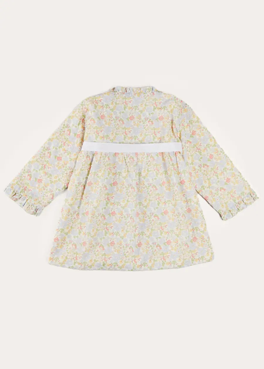 Clara Floral Bow Detail Dressing Gown in Green (18mths-10yrs) NIGHTWEAR from Pepa London US