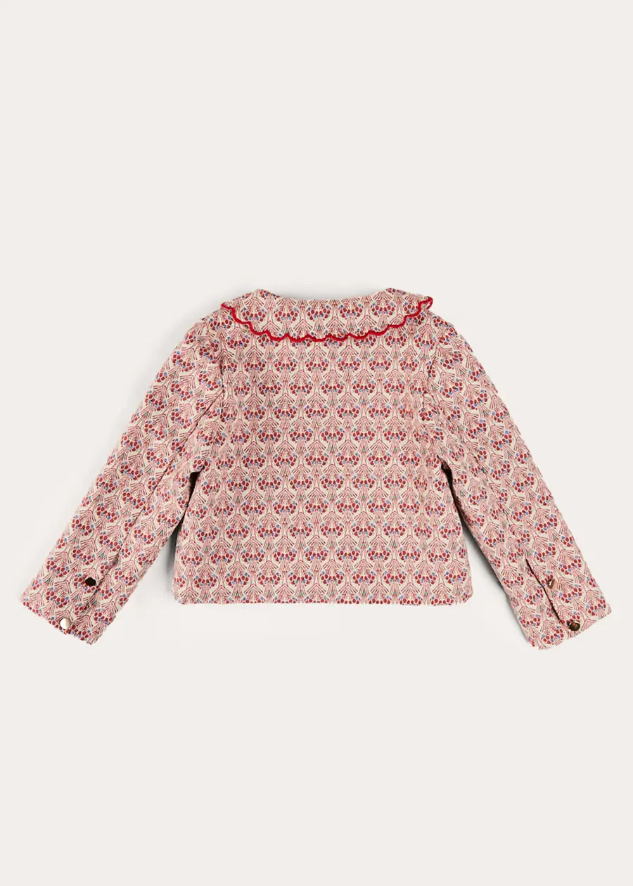 Iris Jacquard Statement Collar Jacket in Red (4-12yrs) COATS from Pepa London US