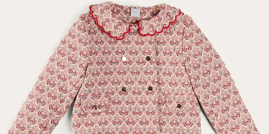 Iris Jacquard Statement Collar Jacket in Red (4-12yrs) COATS from Pepa London US
