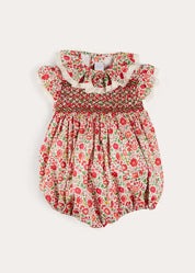 Margot Floral Romper in Red Made with Liberty Fabric (6m-2yrs) ROMPERS from Pepa London US