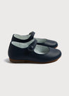 Leather Mary Jane Shoes in Navy (24-35EU) SHOES from Pepa London US