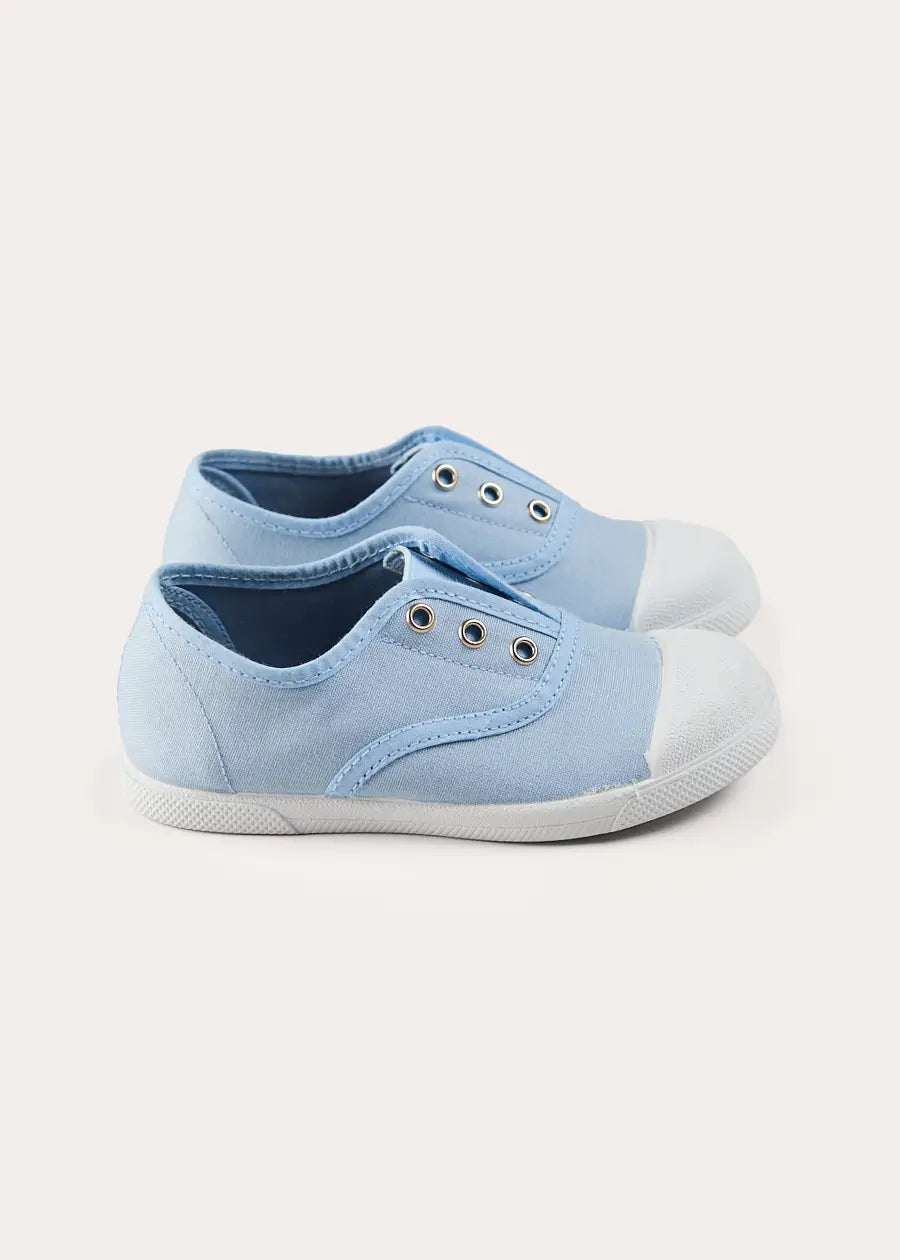 Canvas Plimsolls in Blue (20-35EU) SHOES from Pepa London US