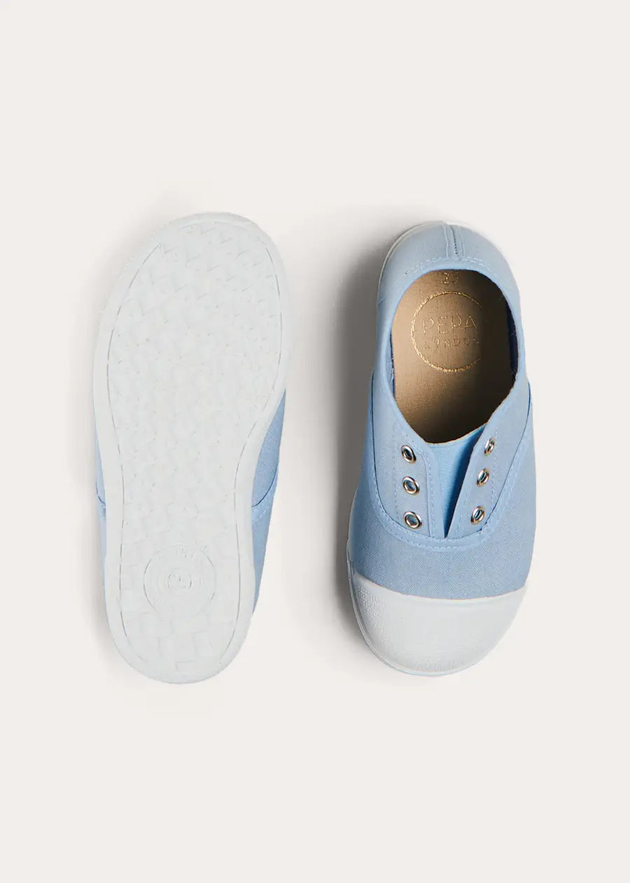 Canvas Plimsolls in Blue (20-35EU) SHOES from Pepa London US