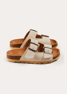 Suede Buckle Detail Sandals in Beige (28-35EU) SHOES from Pepa London US