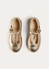 Leather Charlotte Shoes in Gold (24-35EU) SHOES from Pepa London US