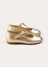 Leather Charlotte Shoes in Gold (24-35EU) SHOES from Pepa London US