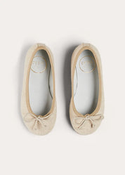 Linen Ballerina Shoes in Ivory (24-36EU) SHOES from Pepa London US