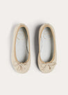 Linen Ballerina Shoes in Ivory (24-35EU) SHOES from Pepa London US