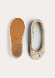 Linen Ballerina Shoes in Ivory (24-36EU) SHOES from Pepa London US