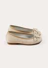 Linen Ballerina Shoes in Ivory (24-35EU) SHOES from Pepa London US