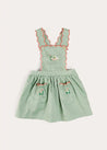 Duck Embroidered Scallop Detail Skirt With Braces in Green (18mths-6yrs) SKIRTS from Pepa London US