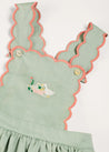 Duck Embroidered Scallop Detail Skirt With Braces in Green (18mths-6yrs) SKIRTS from Pepa London US