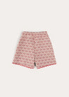 Iris Jacquard Button Detail Shorts in Red (4-12yrs) SHORTS from Pepa London US