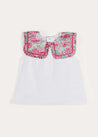 Viola Floral Bib Collar Top in Pink (2-10yrs) TOPS & BODYSUITS from Pepa London US