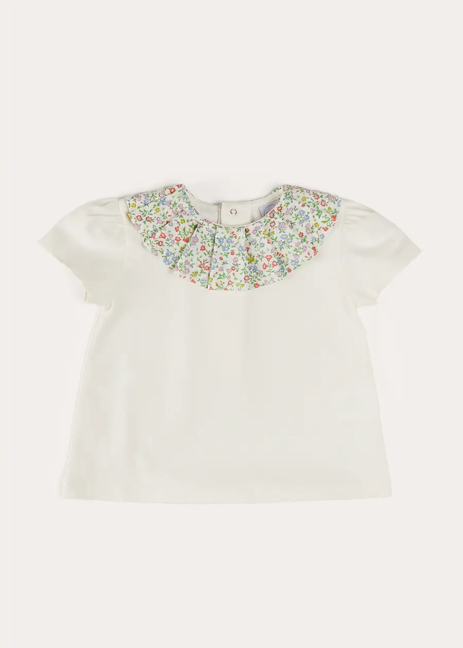 Cordelia Floral Collar Top in Pink Made with Liberty Fabric (2-10yrs) TOPS & BODYSUITS from Pepa London US