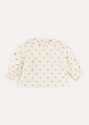 Hattie Floral Embroidered Long Sleeve Blouse in White (2-10yrs) Blouses from Pepa London US