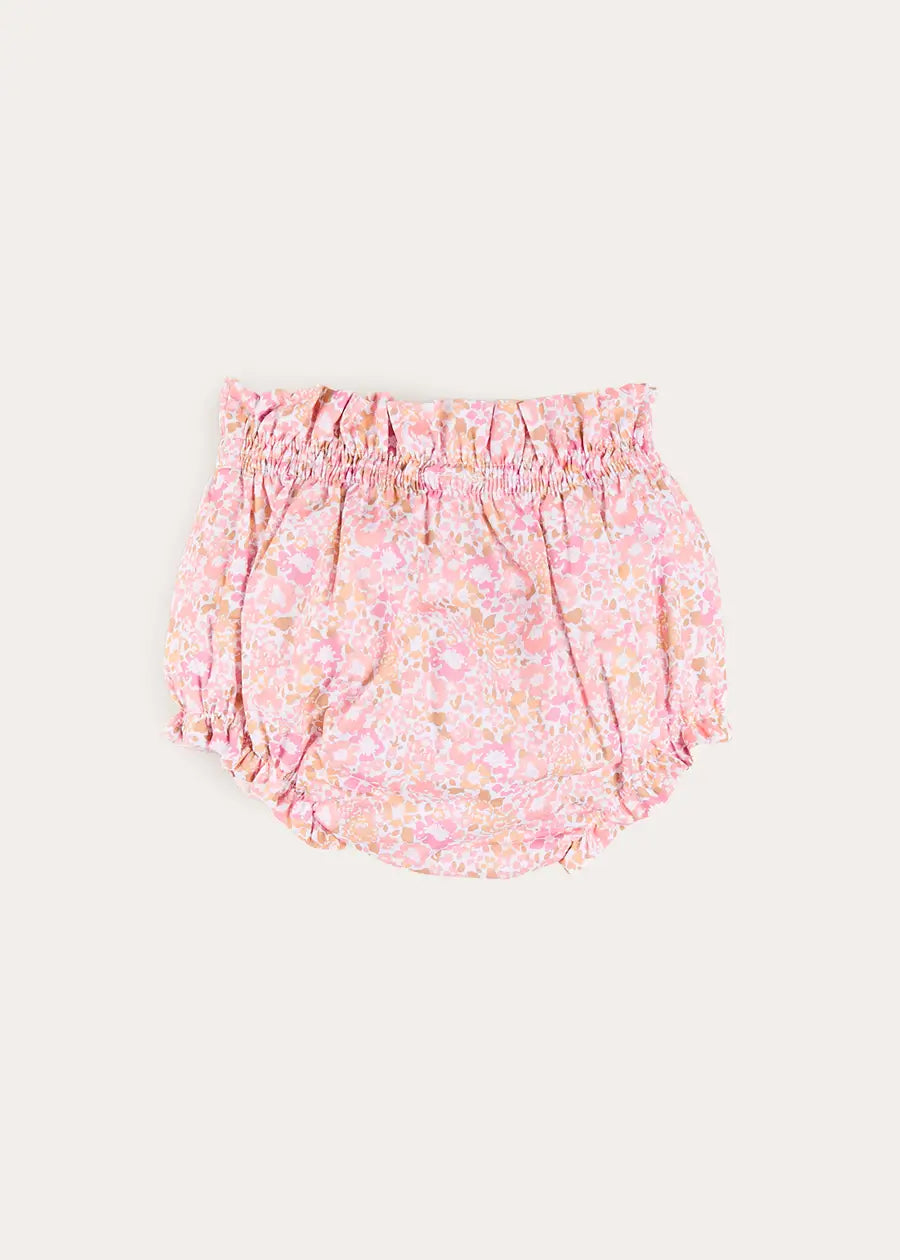 Nellie Floral Bow Detail Bloomers in Pink (1mth-3yrs) Bloomers from Pepa London US