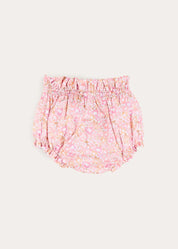 Nellie Floral Bow Detail Bloomers in Pink (1mth-3yrs) Bloomers from Pepa London US
