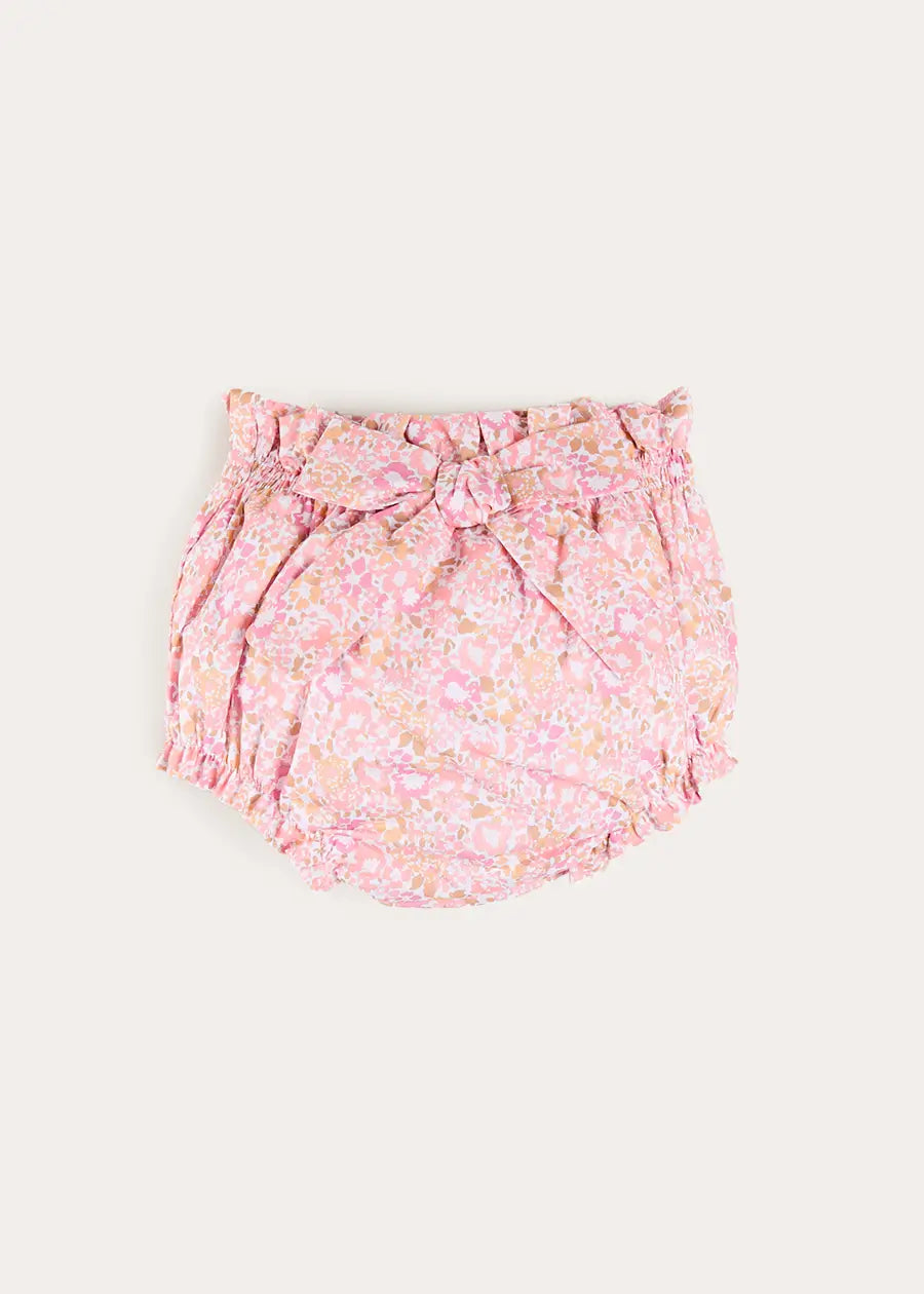 Nellie Floral Bow Detail Bloomers in Pink (1mth-3yrs) Bloomers from Pepa London US