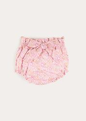 Nellie Floral Bow Detail Bloomers in Pink (1mth-3yrs) Bloomers from Pepa London US