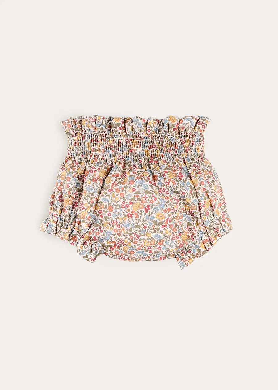 Marianne Floral Hand Smocked Bloomers in Toffee Made with Liberty Fabric (1mth-3yrs) Bloomers from Pepa London US