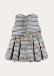 Clermont Houndstooth Jacquard Pinafore Dress in Blue (18mths-12yrs) Dresses from Pepa London US