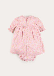 Nellie Floral Lace Detail Dress in Pink (1mth-12mths) Dresses from Pepa London US