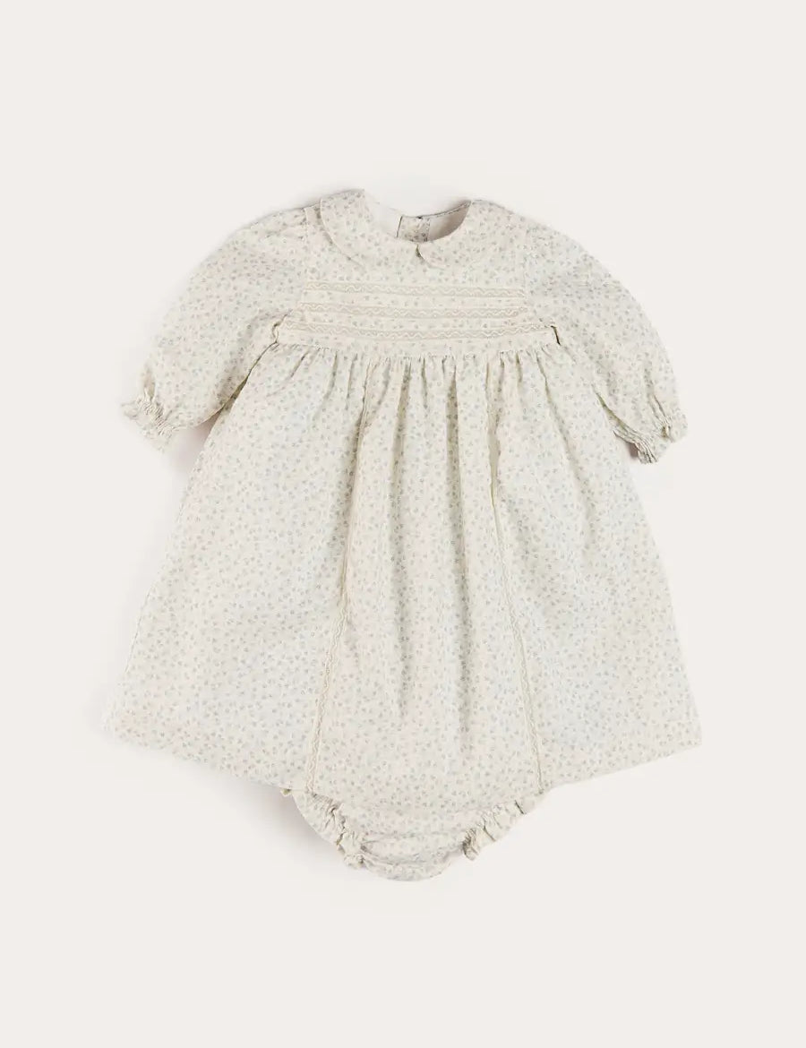 Betsy Floral Lace Detail Dress in Blue (1mth-12mths) Dresses from Pepa London US
